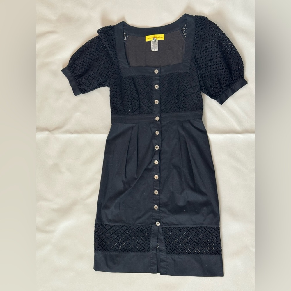 Black Catherine Malandrino Eyelet Dress